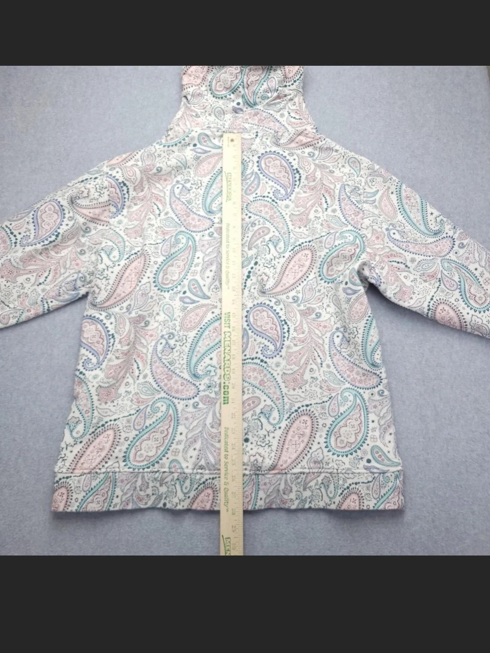Teddy Fresh White Hoodie with Blue & Pink Paisley